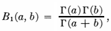 beta function expressed as