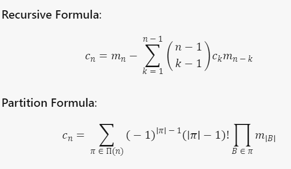 cumulant formula
