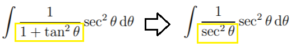 trigonometric substitution example step 2