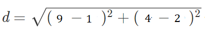 distance formula euclidean. example