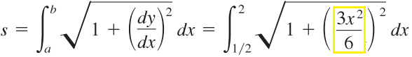 integral for arc length step 2