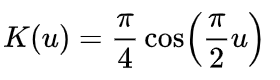 Kernel Density Estimation - Cosine formula