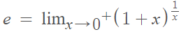 e is defined as a limit