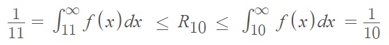 remainder theorem for 10th partial sum