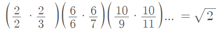 square root of 2 using wallis formula