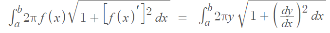 surface area calculus