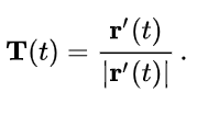unit tangent vector