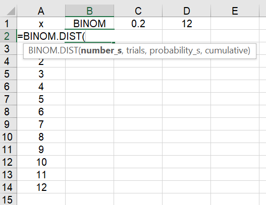 Using the Excel BINOMDIST Function for Probabilities image