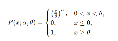 common variant of the power function distribution cdf