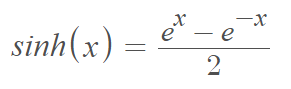 hyperbolic sine function equation