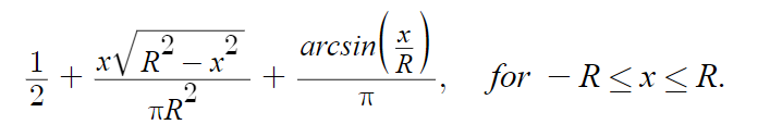 semicircle distribution cdf