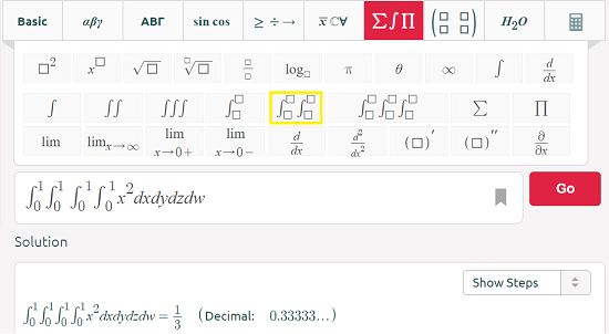 quadruple integral calculator