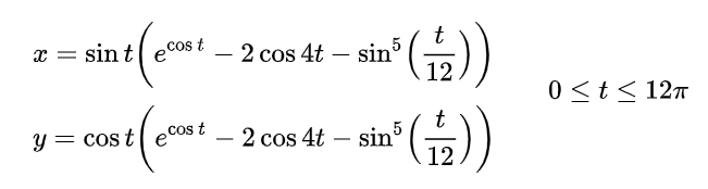 butterfly curve parametric equation