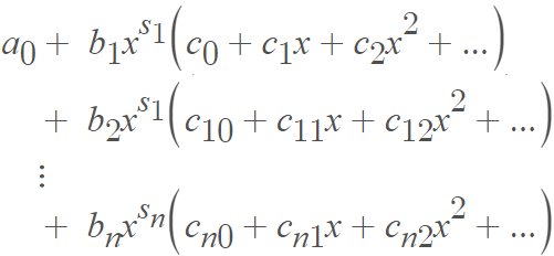 rewriting as sum of power series