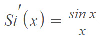 derivative of sine integral