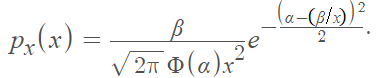 Alpha Distribution - Johnson's probability density function definition equation