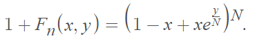 Arfwedson Distribution - equal to the coefficient of yn/n! in the development of this next expression (obtained through integration)