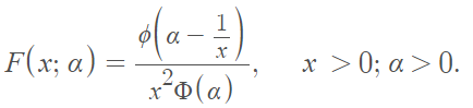 Alpha Distribution - NIST's probability density function definition equation