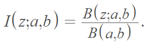 regularized incomplete beta function