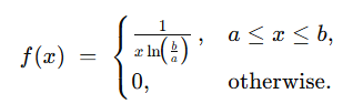 logarithmic and the reciprocal distribution