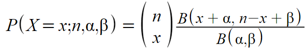beta binomial distribution pmf