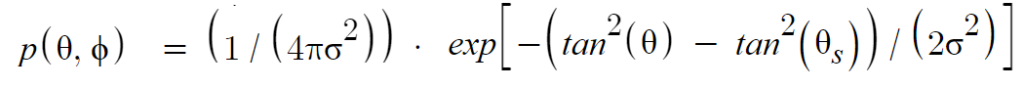 beckmann distribution formula