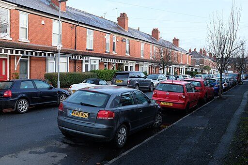Cars parked on a street illustrated a choice that can be analyzed with a Thurstone model