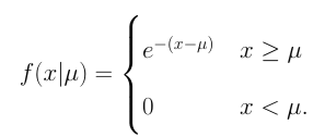 threshold parameter example in an exponential location model