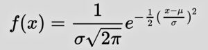 Formula for the normal distribution pdf