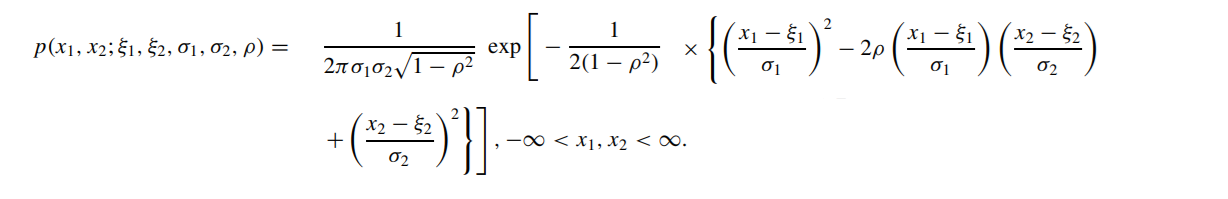 formula for bivariate normal distribution